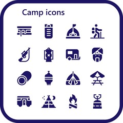 camp icon set