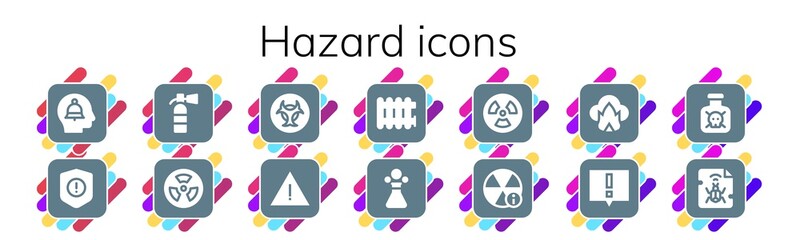 Modern Simple Set of hazard Vector filled Icons