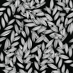 Hand drawn seamless pattern with leaf elements. Creative vector texture with leaf