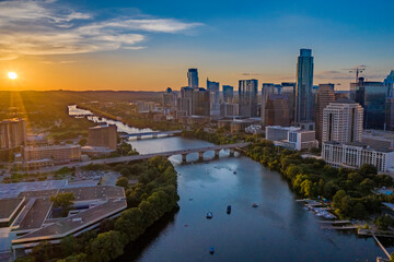 Fototapeta premium Austin Texas Downtown Aerial