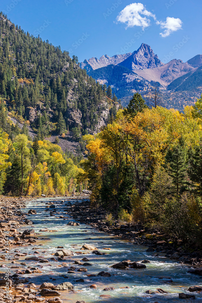 Canvas Prints The High San Juan Mountains Above the Animas River Colorado USA