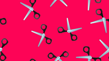 Hair products theme scissors , cartoon seamless pattern background
