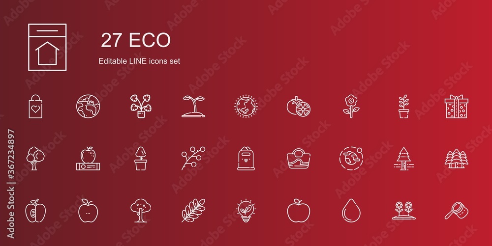 Sticker eco icons set