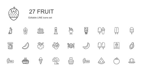 fruit icons set