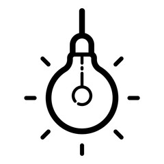Lightbulb Lamp Interior Flat Icon Isolated On White Background