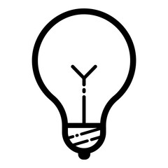 Lightbulb Electricity Flat Icon Isolated On White Background