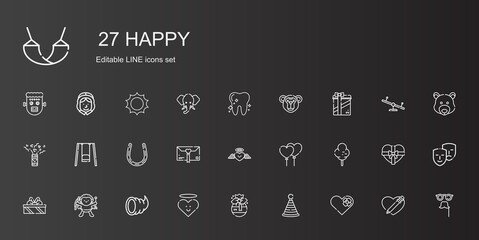 happy icons set