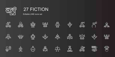 fiction icons set