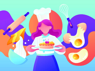 illustration, website, web, template, vector, page, flat, landing, banner, concept, background