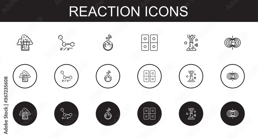 Sticker reaction icons set