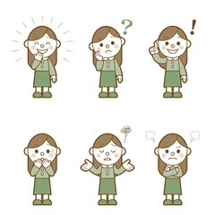 若い 女性 セット シンプルカラー