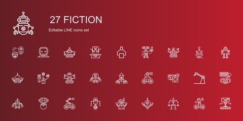 fiction icons set