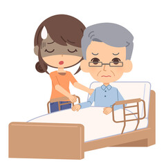 介護で疲れている女性