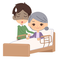 介護で疲れている男性