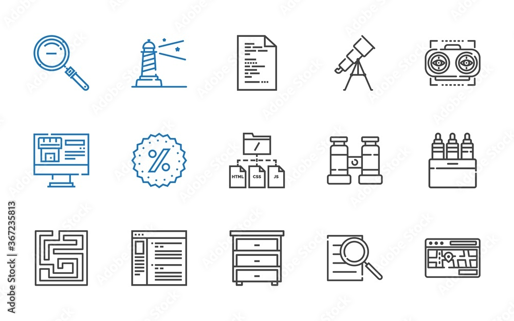 Poster search icons set