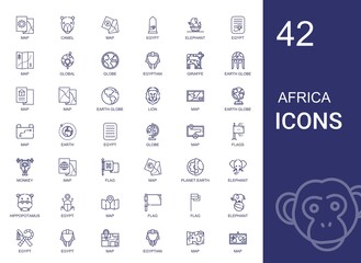 africa icons set