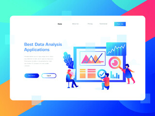 illustration, website, web, template, vector, page, flat, landing, banner, concept, background