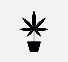 Marijuana icon vector flat style illustration