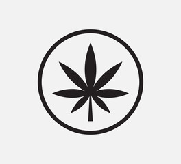 Marijuana icon vector flat style illustration