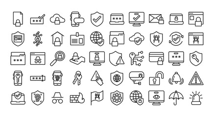 Obraz na płótnie Canvas bundle of data security set icons