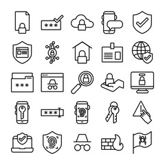 bundle of data security set icons
