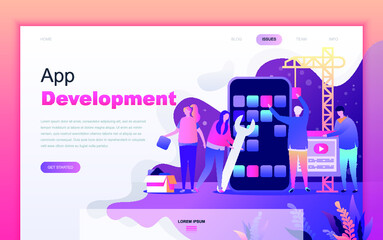 illustration, website, web, template, vector, page, flat, landing, banner, concept, background