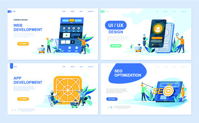 illustration, website, web, template, vector, page, flat, landing, banner, concept, background