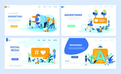 illustration, website, web, template, vector, page, flat, landing, banner, concept, background