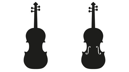 two violin flat vector illustrations