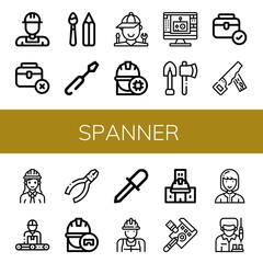 spanner simple icons set