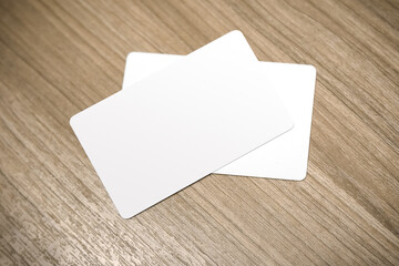 empty credit card mockup put on table