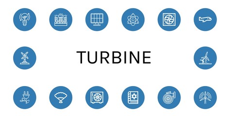 turbine simple icons set