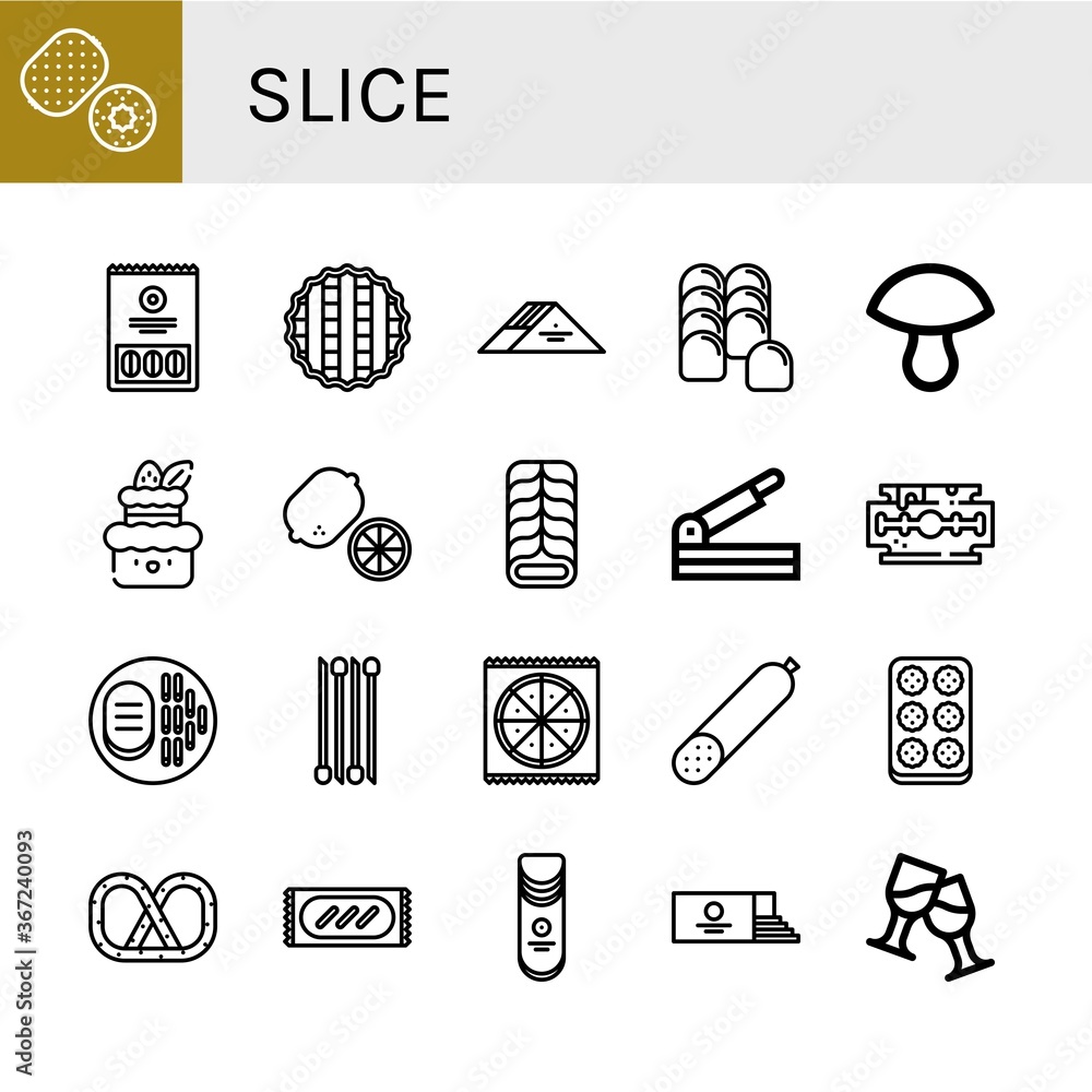 Poster slice simple icons set