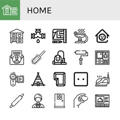 home simple icons set