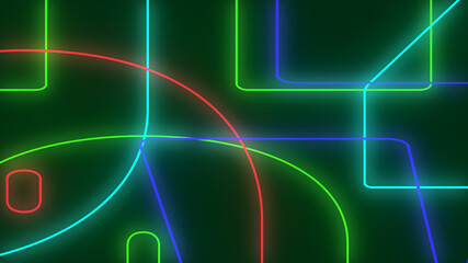 Abstract dark colorful neon light gradient background.3d render illustration.