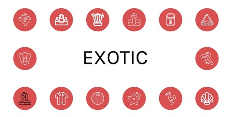 exotic simple icons set