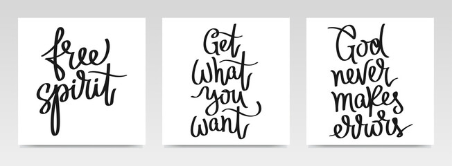 Fototapeta premium Inspirational quotes letter typography set illustration.
