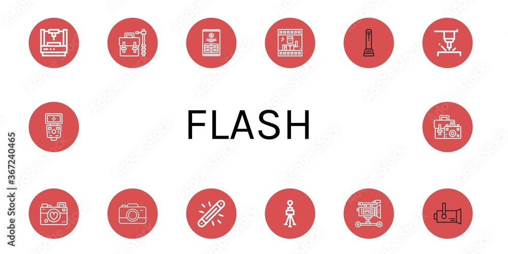 Poster flash simple icons set