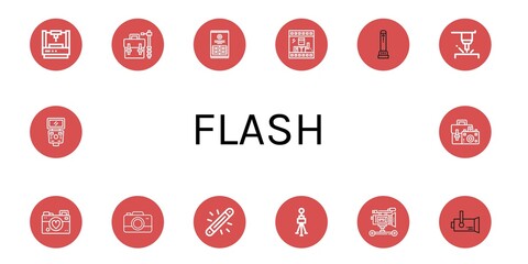flash simple icons set