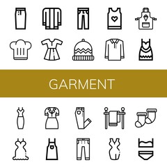 garment simple icons set
