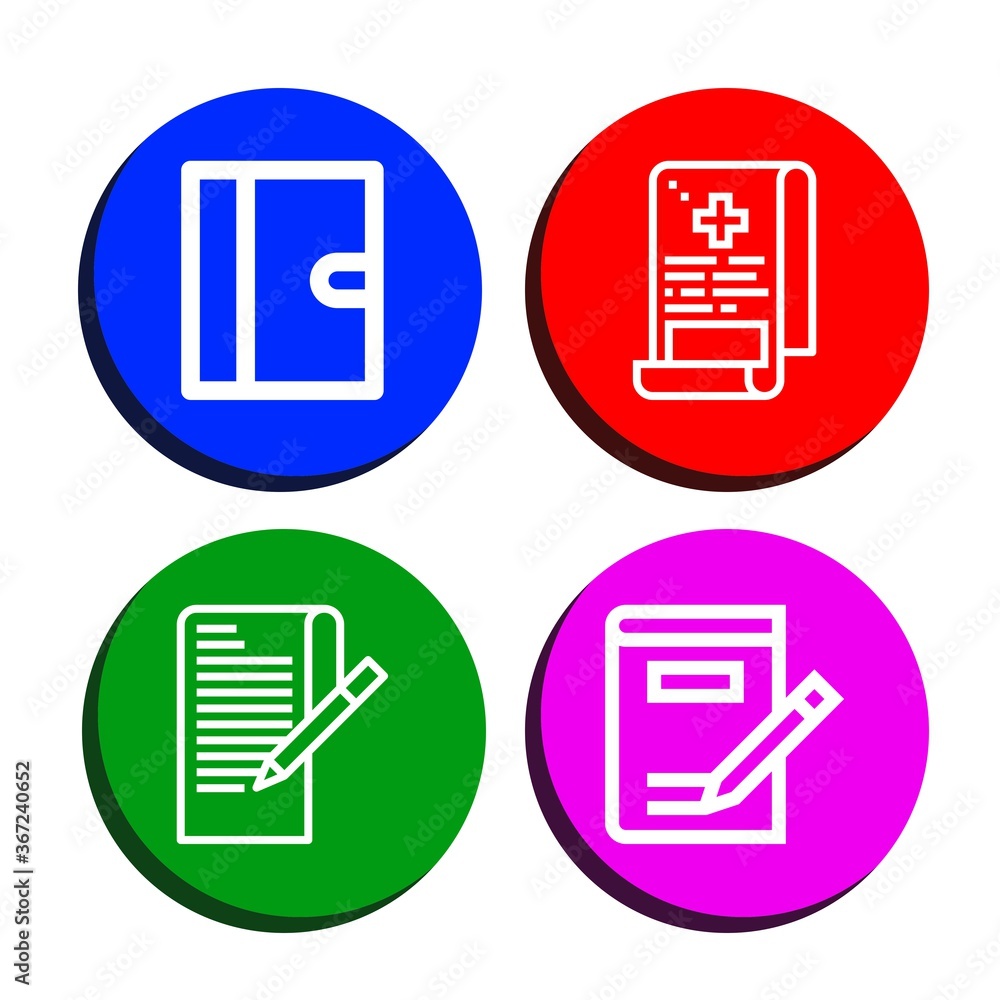 Poster set of notepad icons