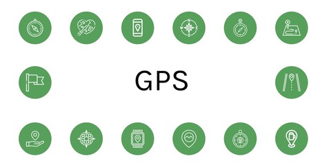 gps simple icons set