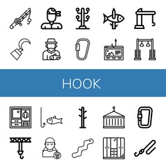 hook simple icons set