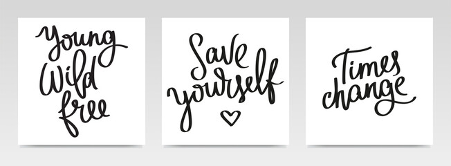 Inspirational quotes letter typography set illustration.