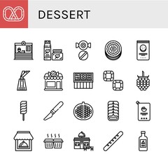 dessert simple icons set