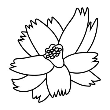 beautiful flower garden line style icon