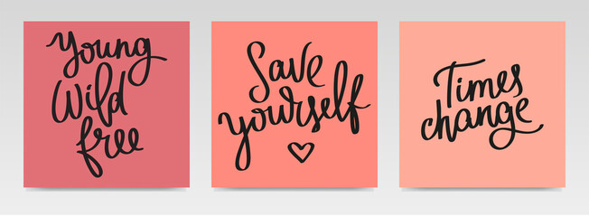 Inspirational quotes letter typography set illustration.