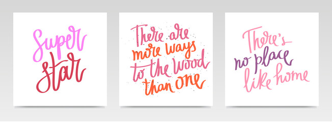 Inspirational quotes letter typography set illustration.