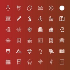 Editable 36 decor icons for web and mobile