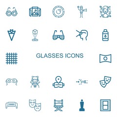 Editable 22 glasses icons for web and mobile